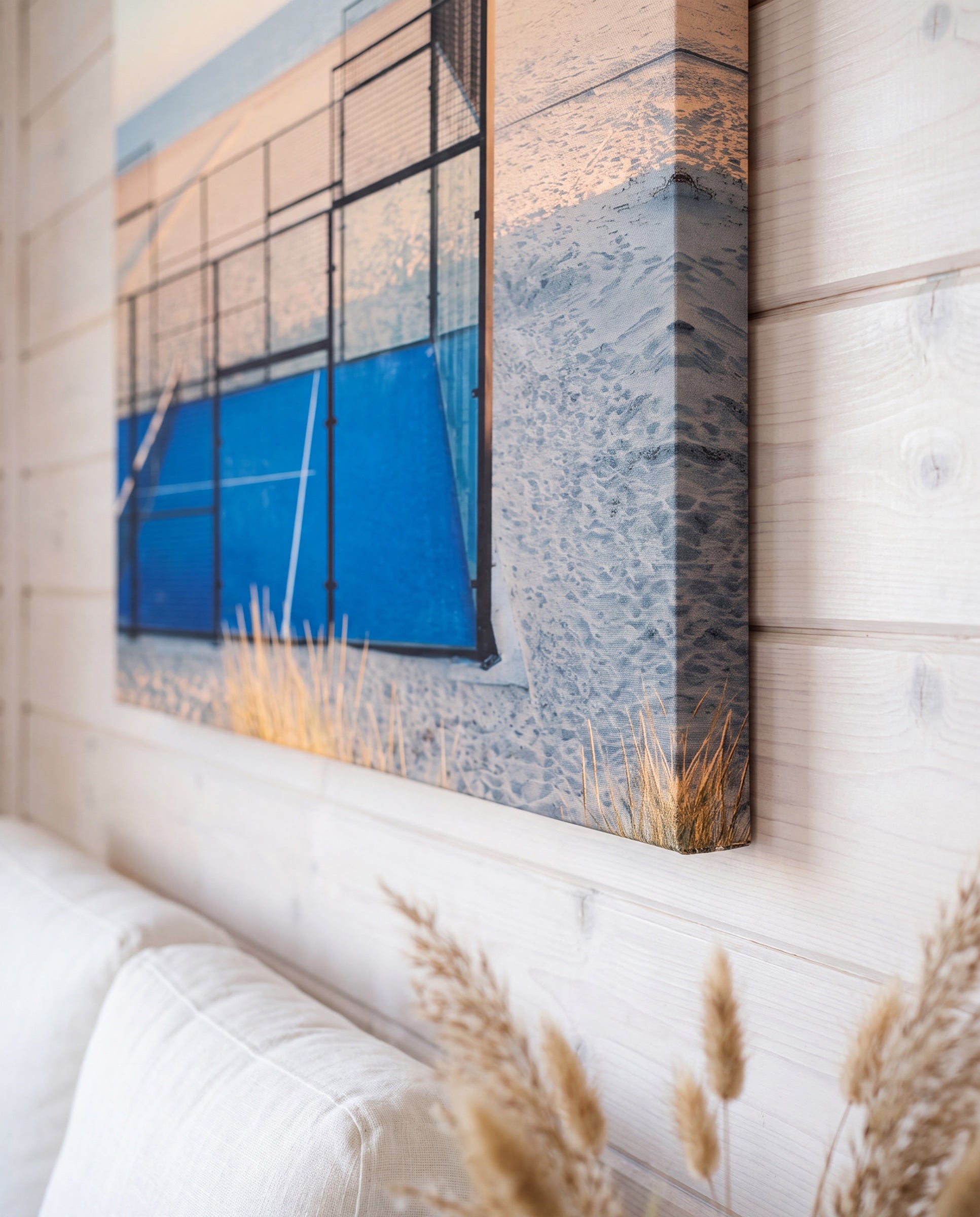 La Playa, the wrapped edge of the canvas