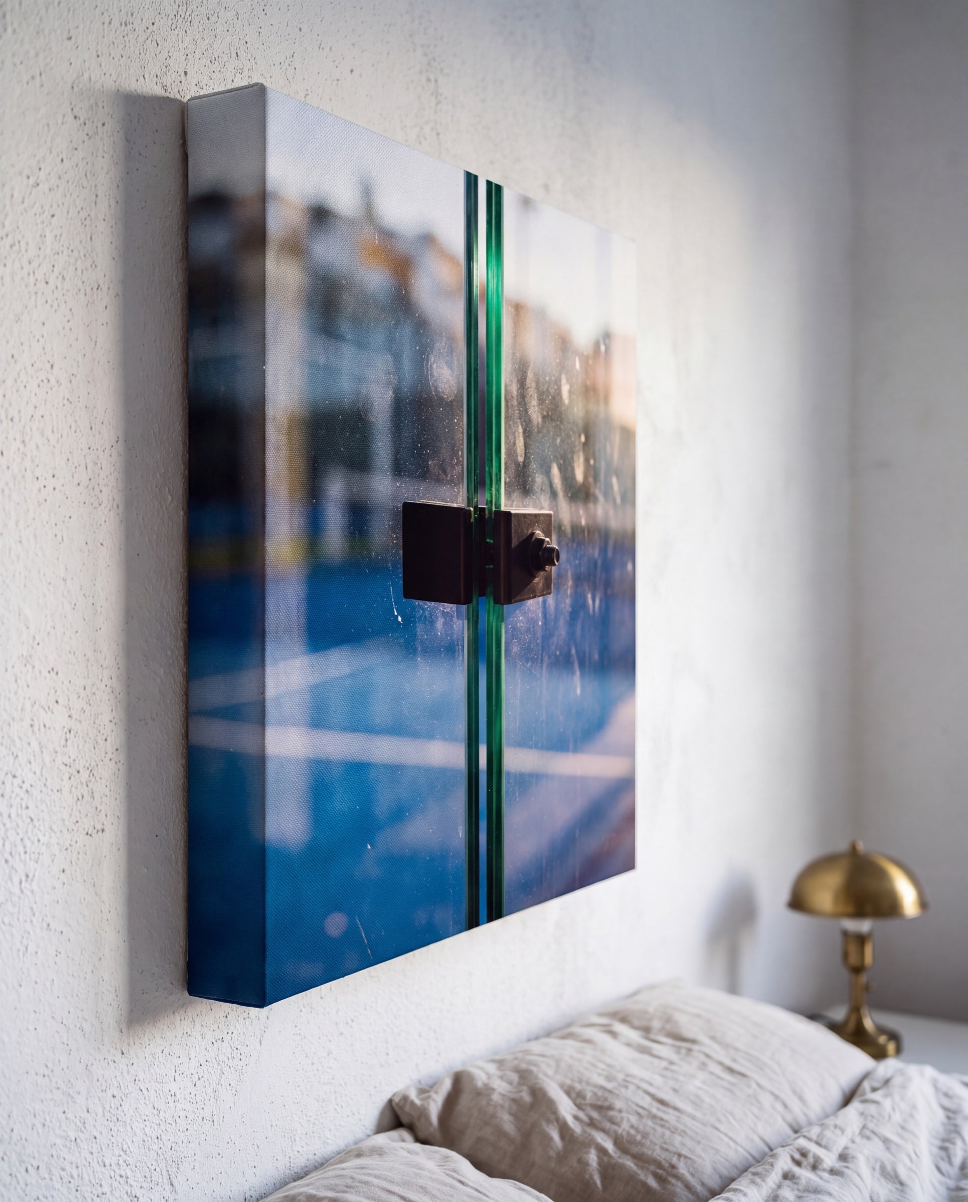 Verde, the wrapped edge of the canvas