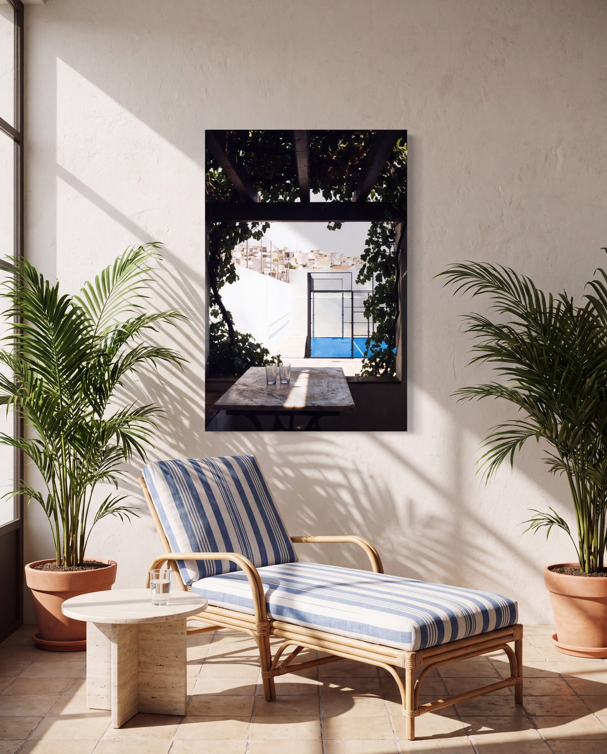 Sobremesa, hung as a canvas