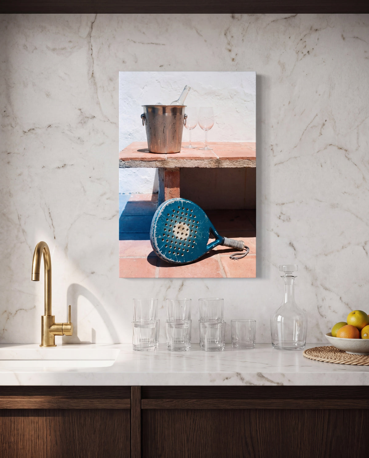 Hielo, hung as a canvas
