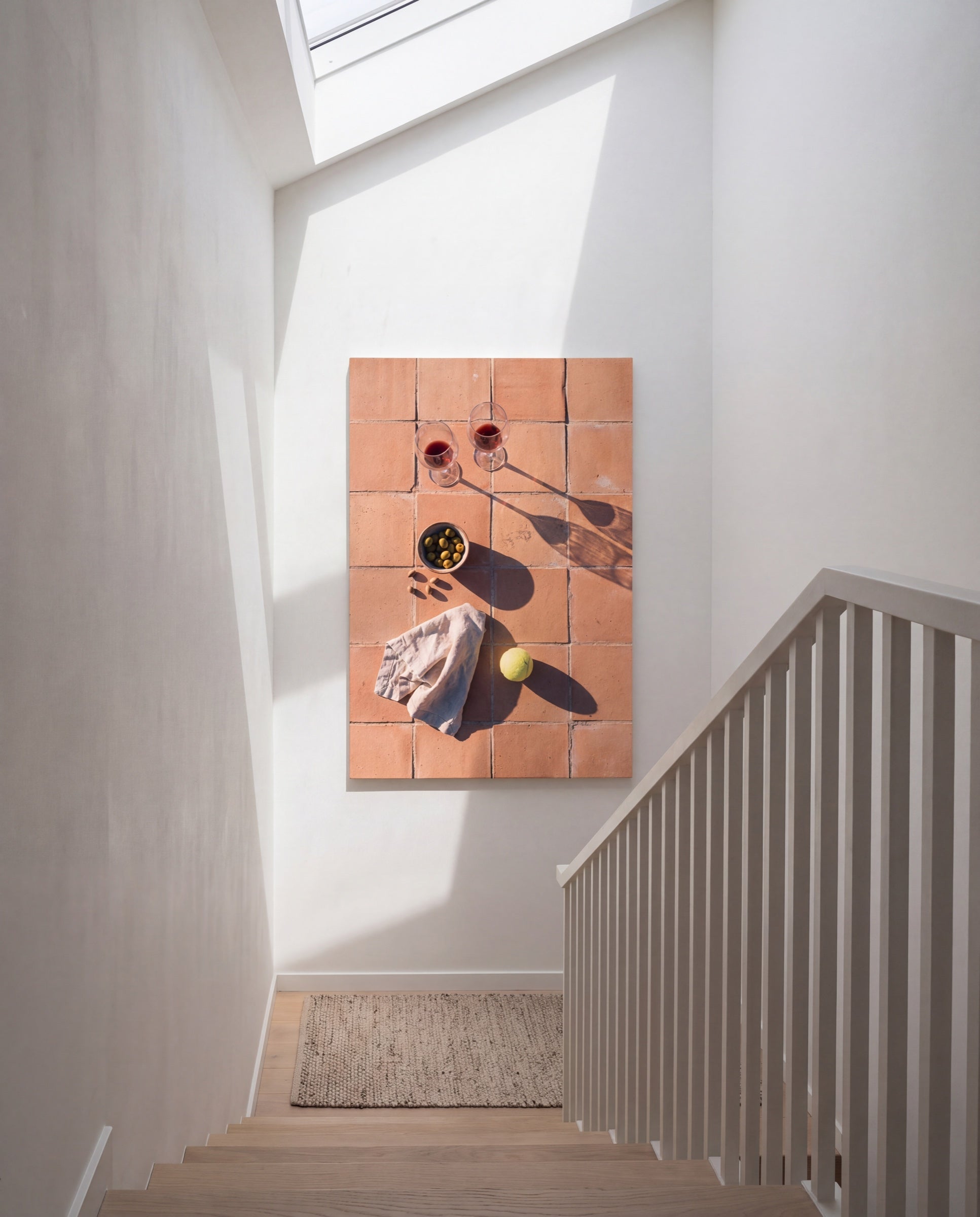 Las Cinco, hung as a canvas