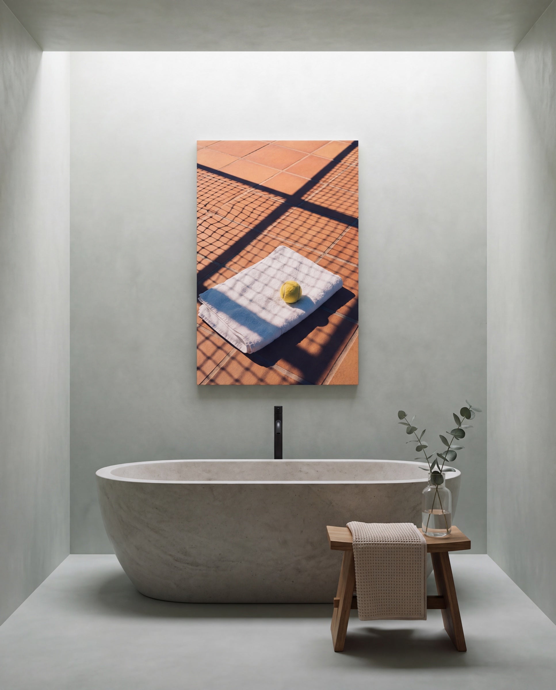 Sombra de Red, hung as a canvas