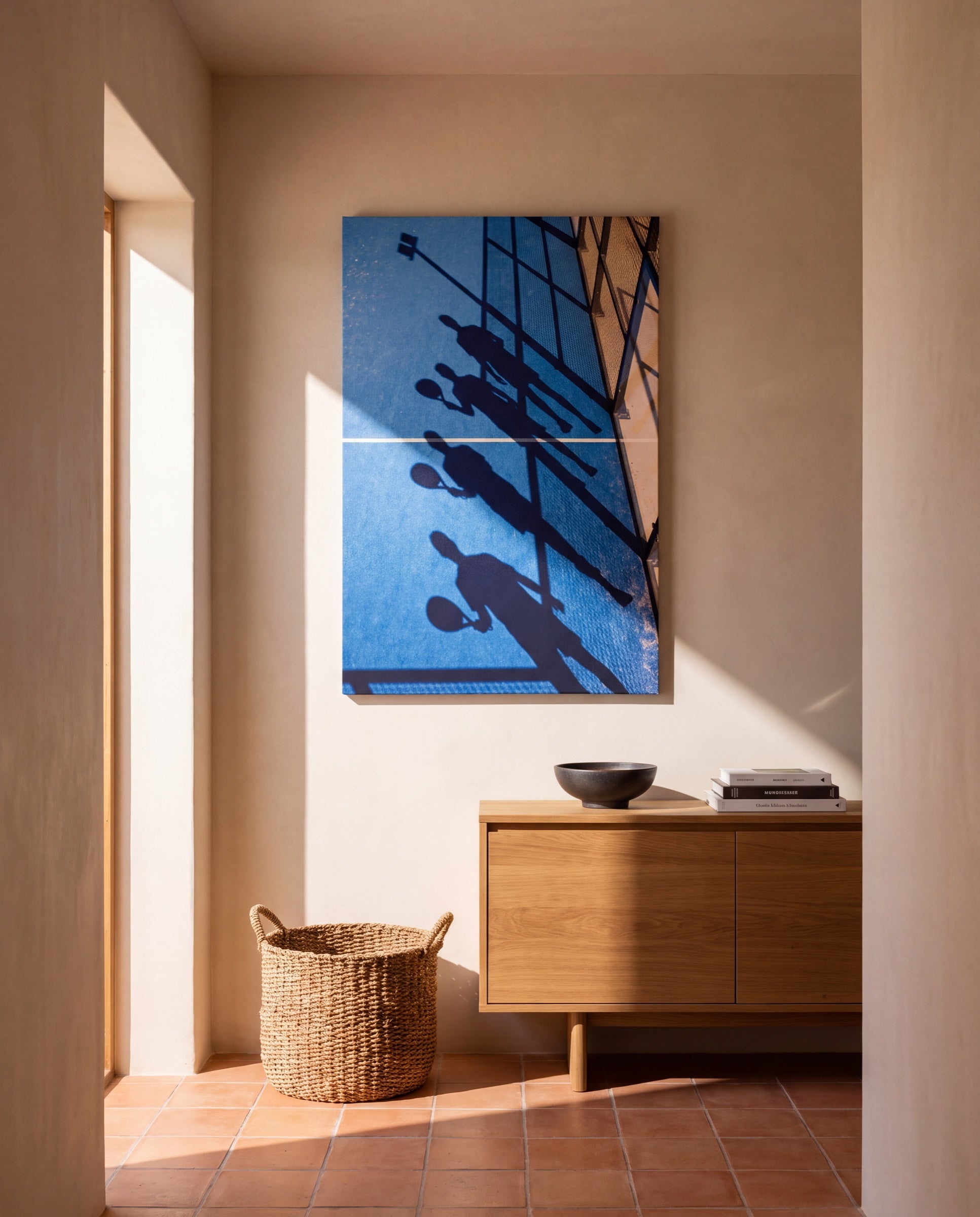 Cuatro Sombras, hung as a canvas