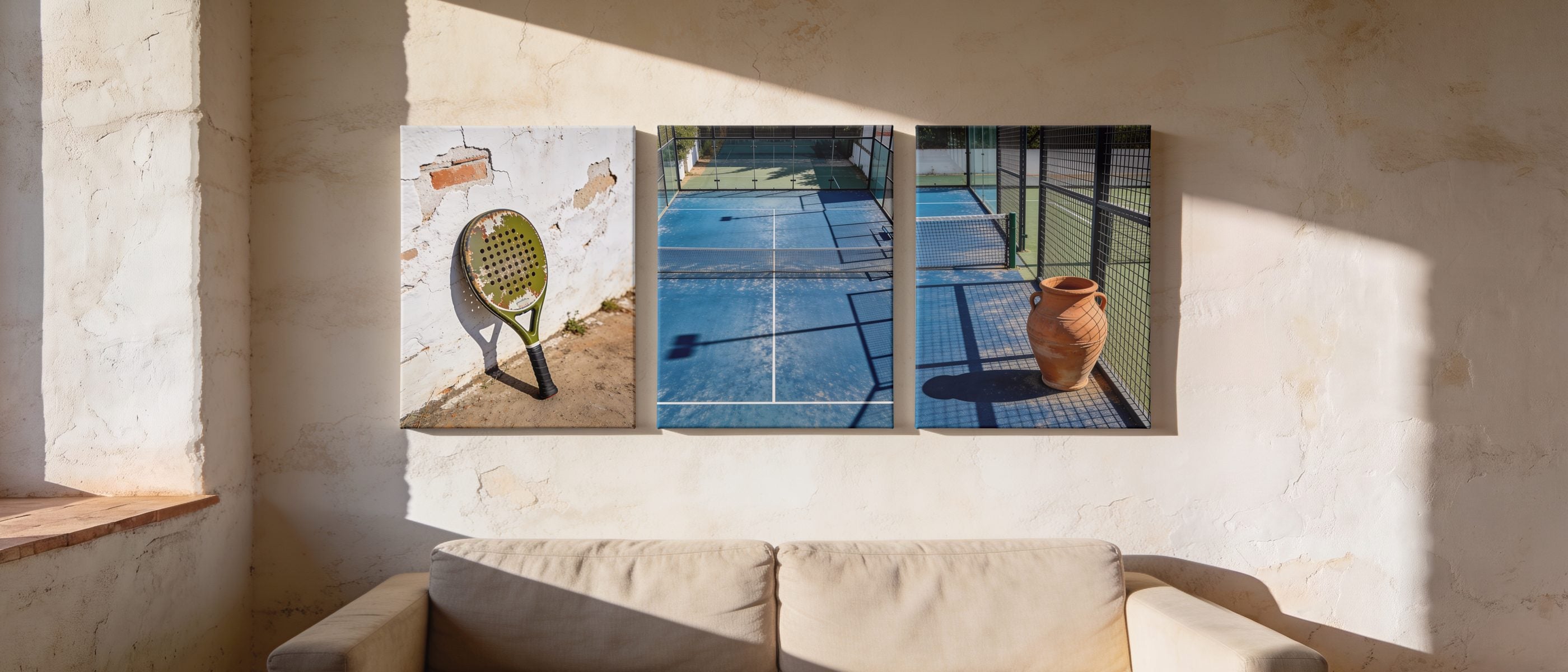 Padel, on the wall.